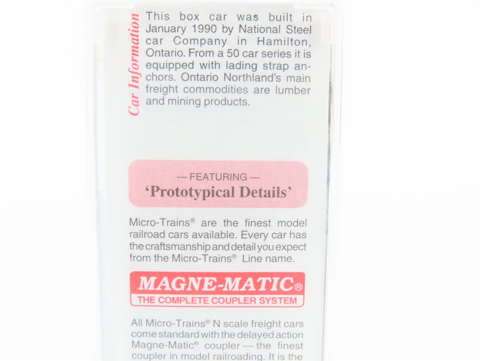 N Scale Micro-Trains MTL 27040 ONT Ontario Northland 50' Plug Door Boxcar #7409