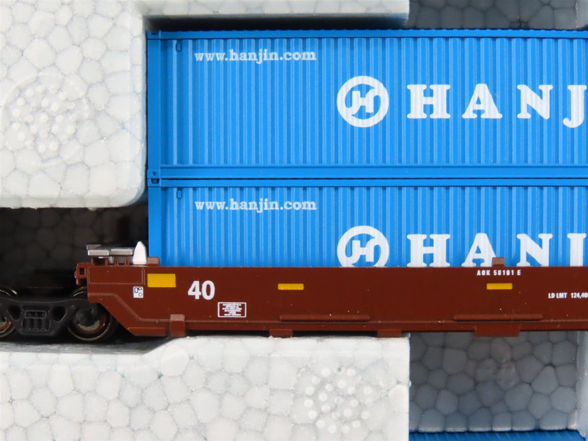 N Scale Kato 106-6155 Gunderson MAXI-I Double Stack Car W/Hanjin Containers