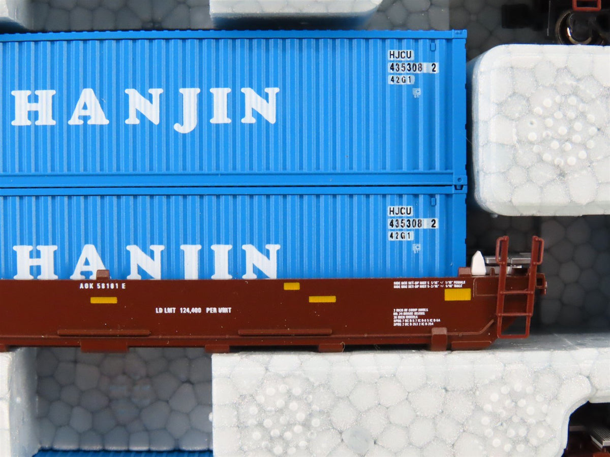 N Scale Kato 106-6155 Gunderson MAXI-I Double Stack Car W/Hanjin Containers