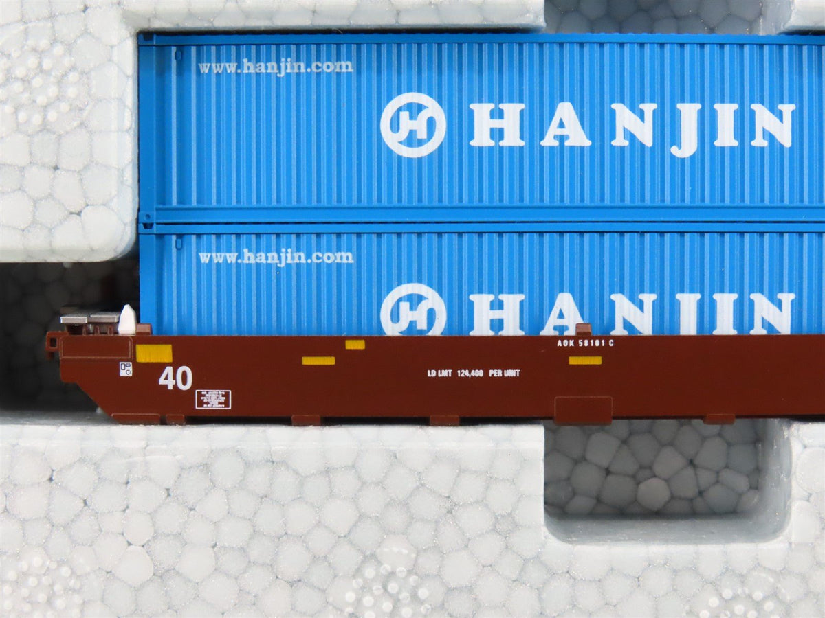 N Scale Kato 106-6155 Gunderson MAXI-I Double Stack Car W/Hanjin Containers