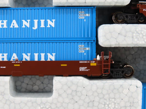 N Scale Kato 106-6155 Gunderson MAXI-I Double Stack Car W/Hanjin Containers