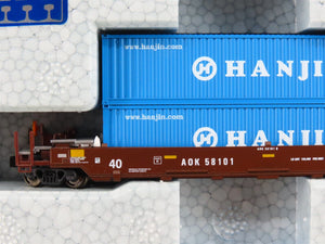 N Scale Kato 106-6155 Gunderson MAXI-I Double Stack Car W/Hanjin Containers