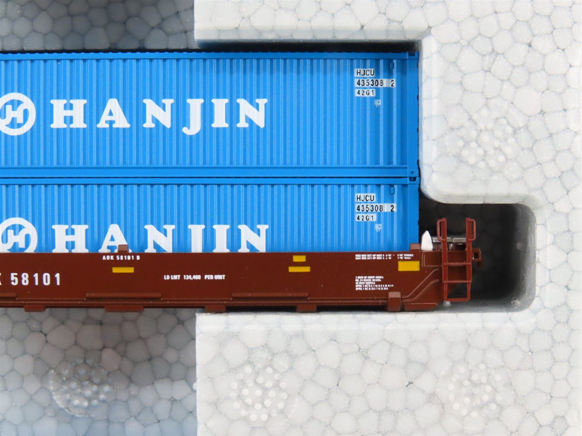 N Scale Kato 106-6155 Gunderson MAXI-I Double Stack Car W/Hanjin Containers