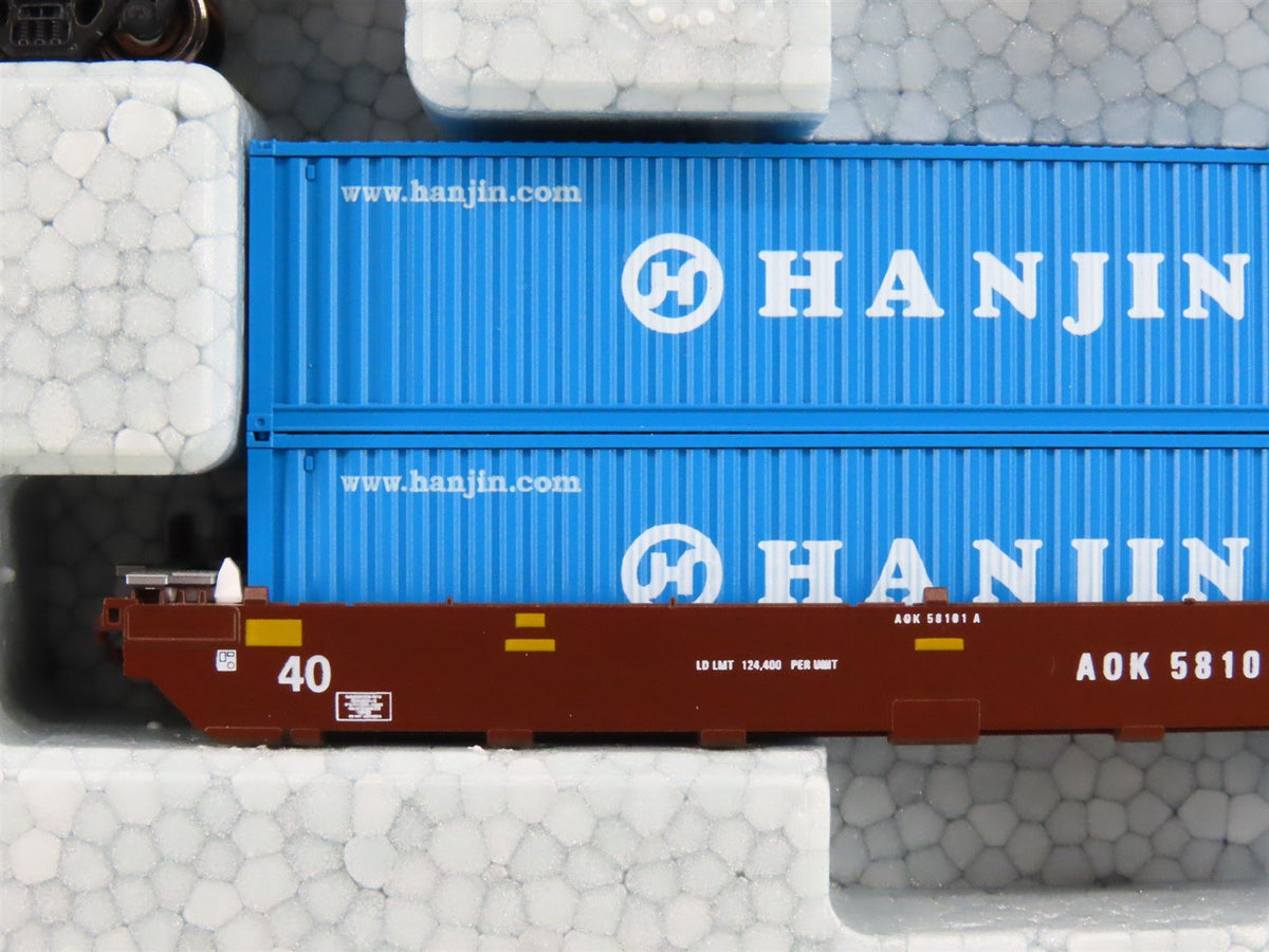 N Scale Kato 106-6155 Gunderson MAXI-I Double Stack Car W/Hanjin Containers