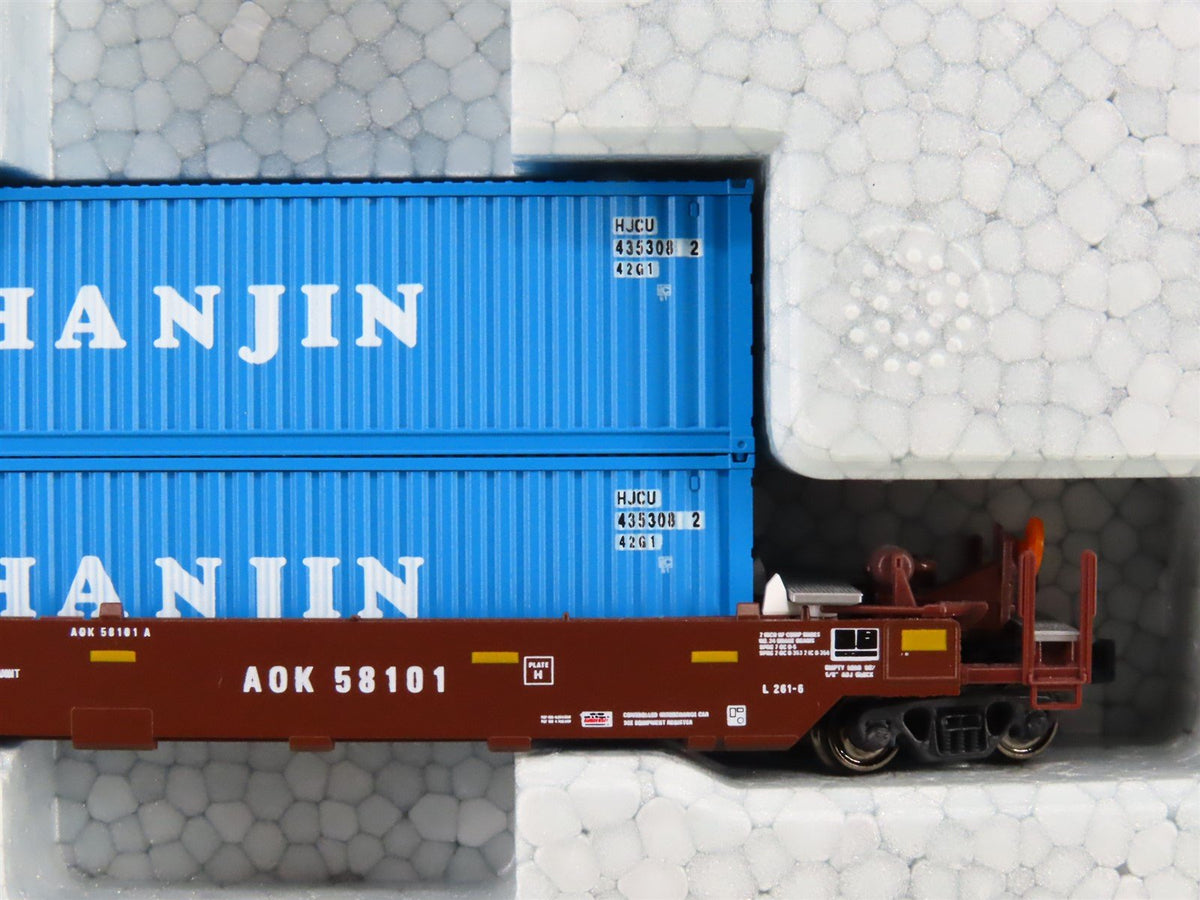 N Scale Kato 106-6155 Gunderson MAXI-I Double Stack Car W/Hanjin Containers