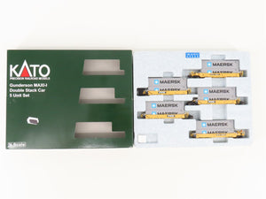 N Scale Kato 106-6143 TTX Gunderson MAXI-I Double Stack Car W/Maersk Containers