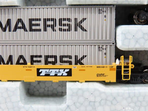 N Scale Kato 106-6143 TTX Gunderson MAXI-I Double Stack Car W/Maersk Containers