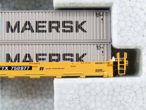 N Scale Kato 106-6143 TTX Gunderson MAXI-I Double Stack Car W/Maersk Containers