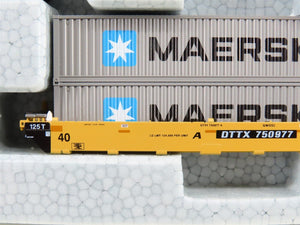 N Scale Kato 106-6143 TTX Gunderson MAXI-I Double Stack Car W/Maersk Containers