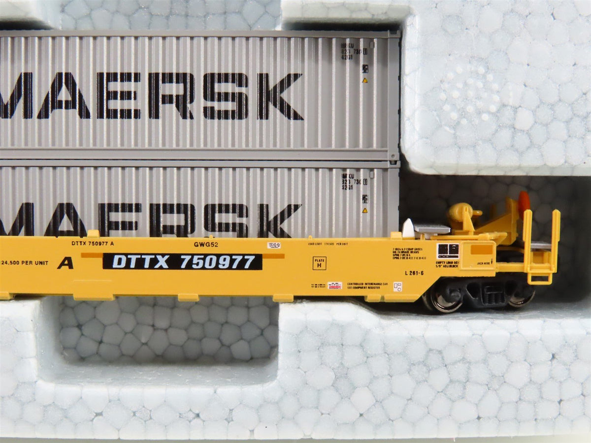 N Scale Kato 106-6143 TTX Gunderson MAXI-I Double Stack Car W/Maersk Containers