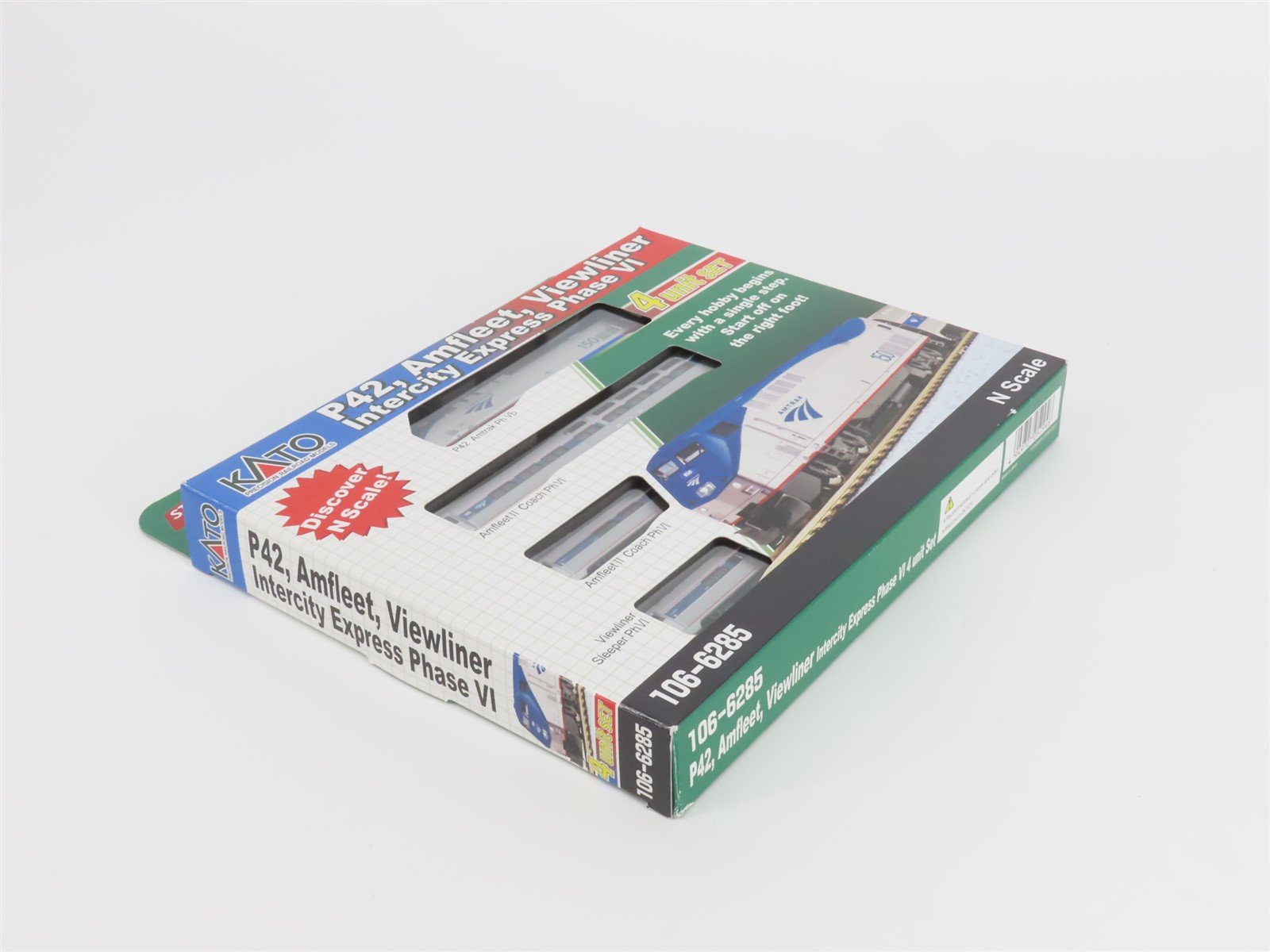 N KATO 106-6285 AMTK Amtrak Amfleet/Viewliner P42 Diesel Passenger Set w/ DCC