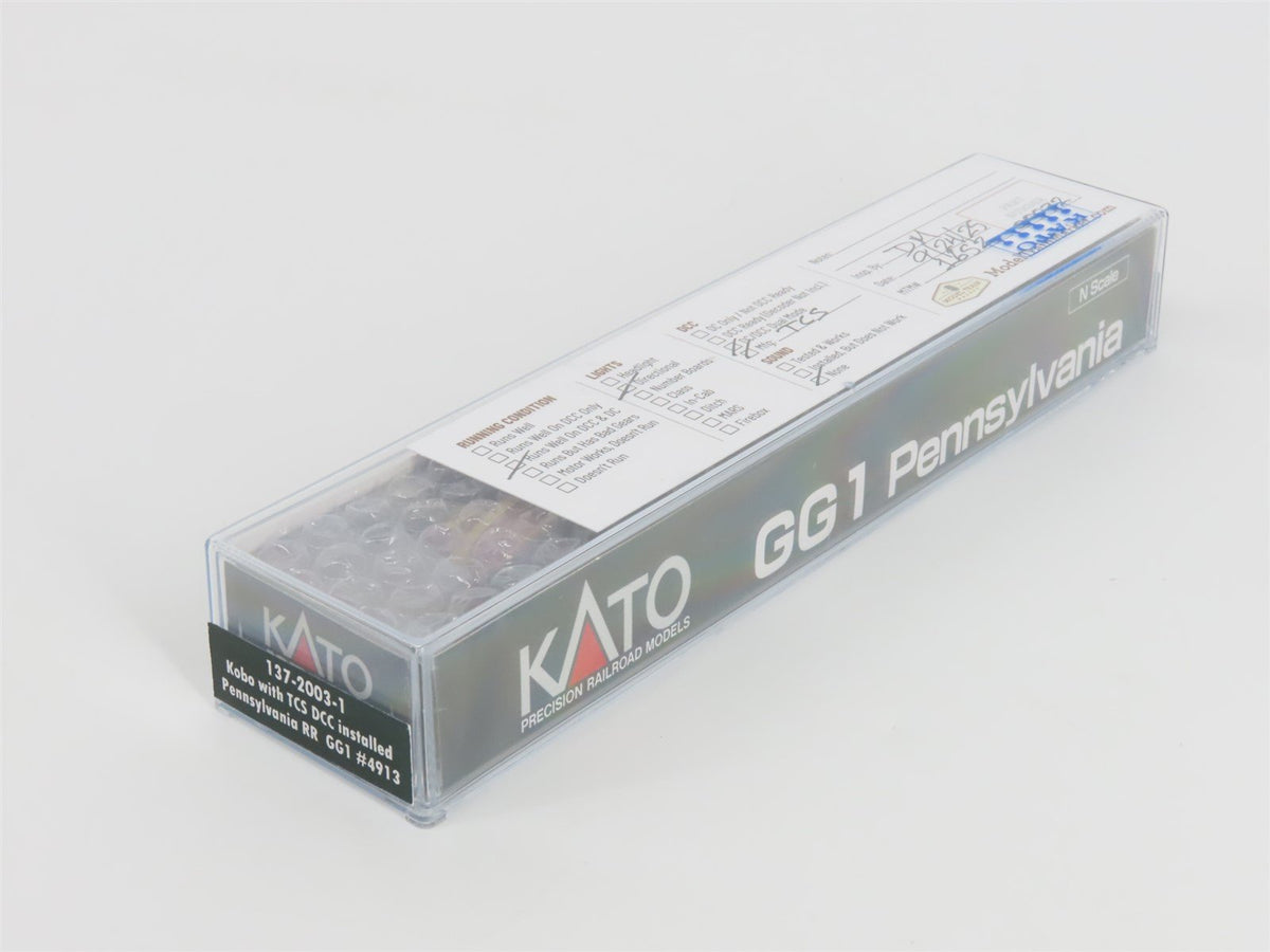 N Scale KATO 137-2003 PRR Pennsylvania GG1 Electric Locomotive #4913 w/ DCC