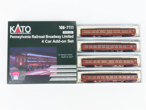 N Kato #106-7111 PRR Pennsylvania Broadway Limited Passenger 4-Car Add-on Set