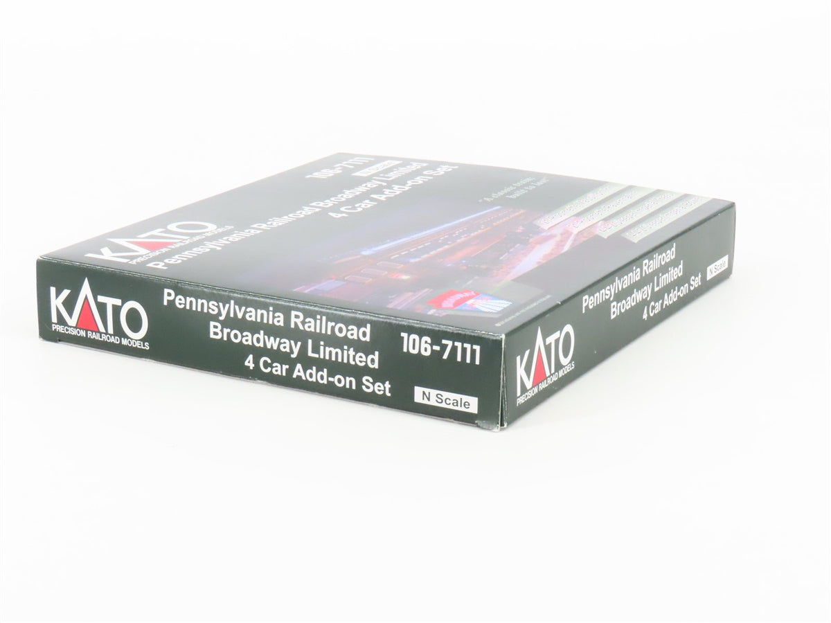 N Kato #106-7111 PRR Pennsylvania Broadway Limited Passenger 4-Car Add-on Set