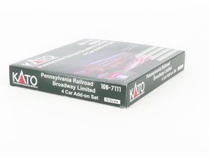 N Kato #106-7111 PRR Pennsylvania Broadway Limited Passenger 4-Car Add-on Set