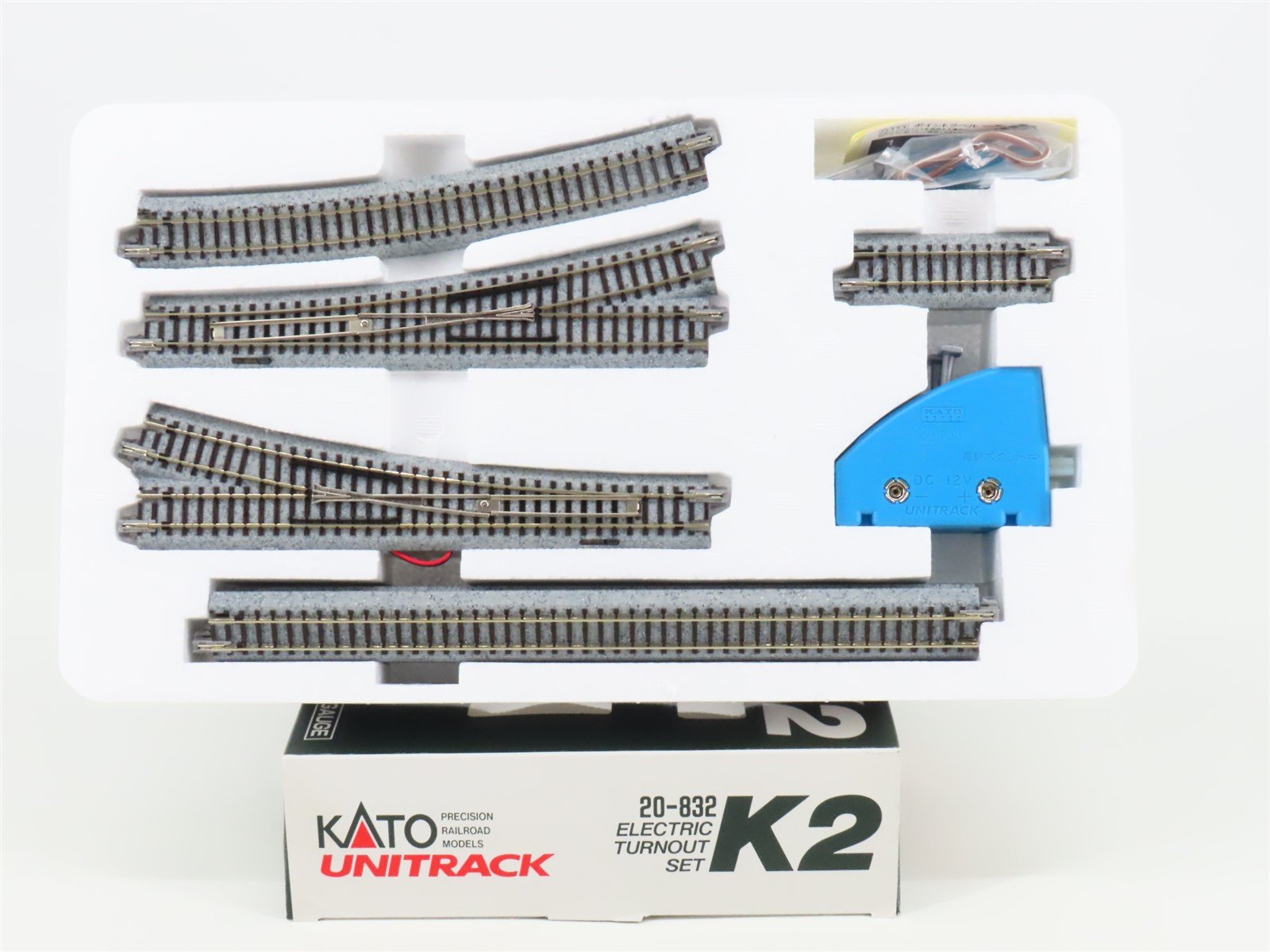 N Scale Kato Unitrack 20-832 K2 Electric Turnout Set