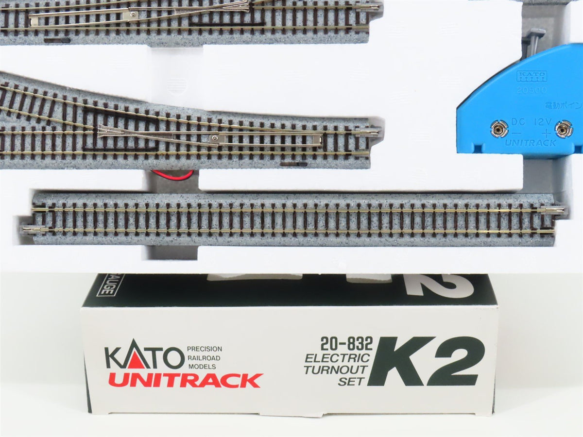 N Scale Kato Unitrack 20-832 K2 Electric Turnout Set
