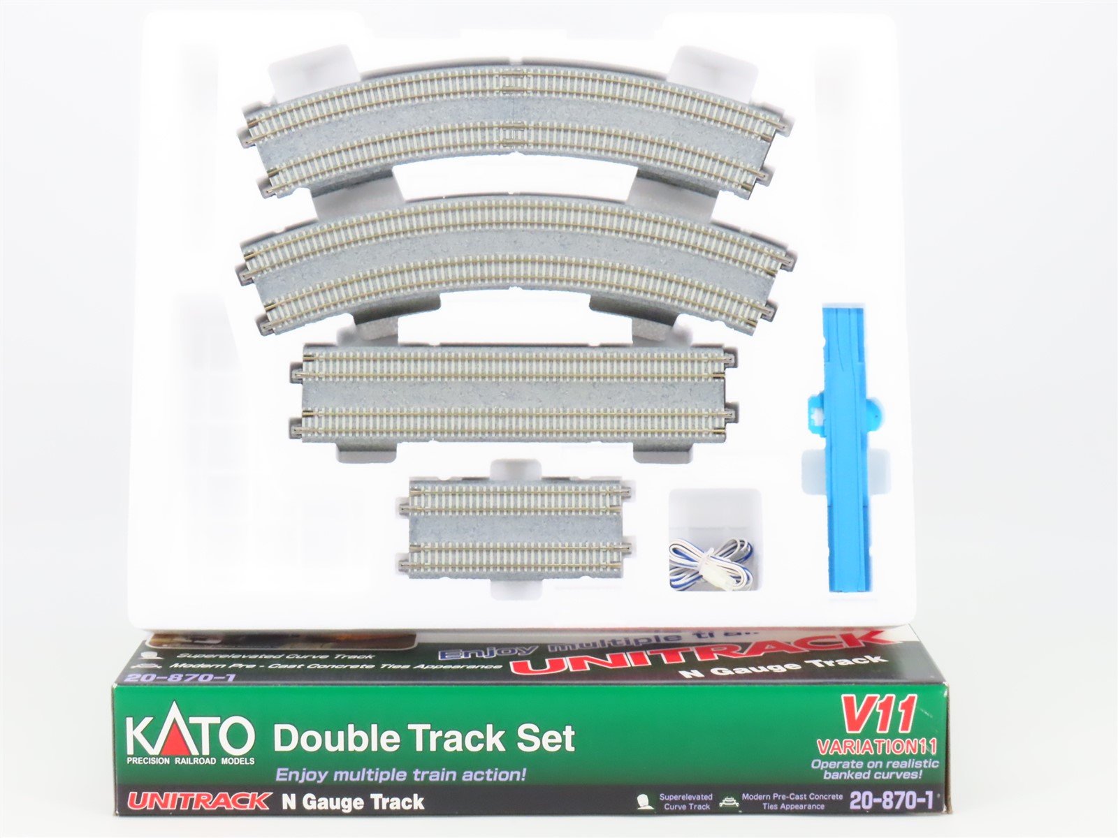 N Scale Kato Unitrack #20-870-1 V11 Double Track Set