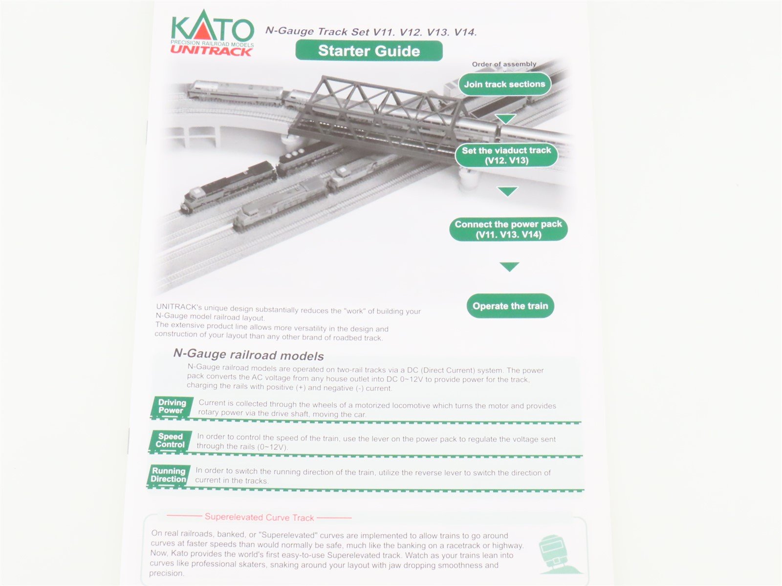 N Scale Kato Unitrack #20-870-1 V11 Double Track Set