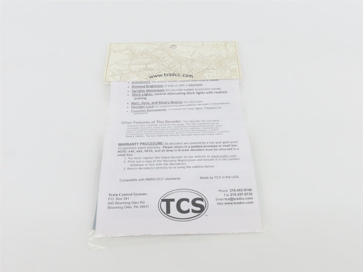 TCS 1318 K1D4-NC 4-Function Drop-in DCC Mobile Decoder for KATO N Scale
