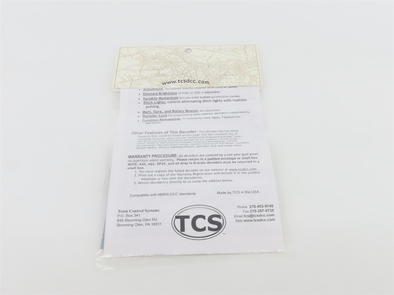 TCS 1318 K1D4-NC 4-Function Drop-in DCC Mobile Decoder for KATO N Scale