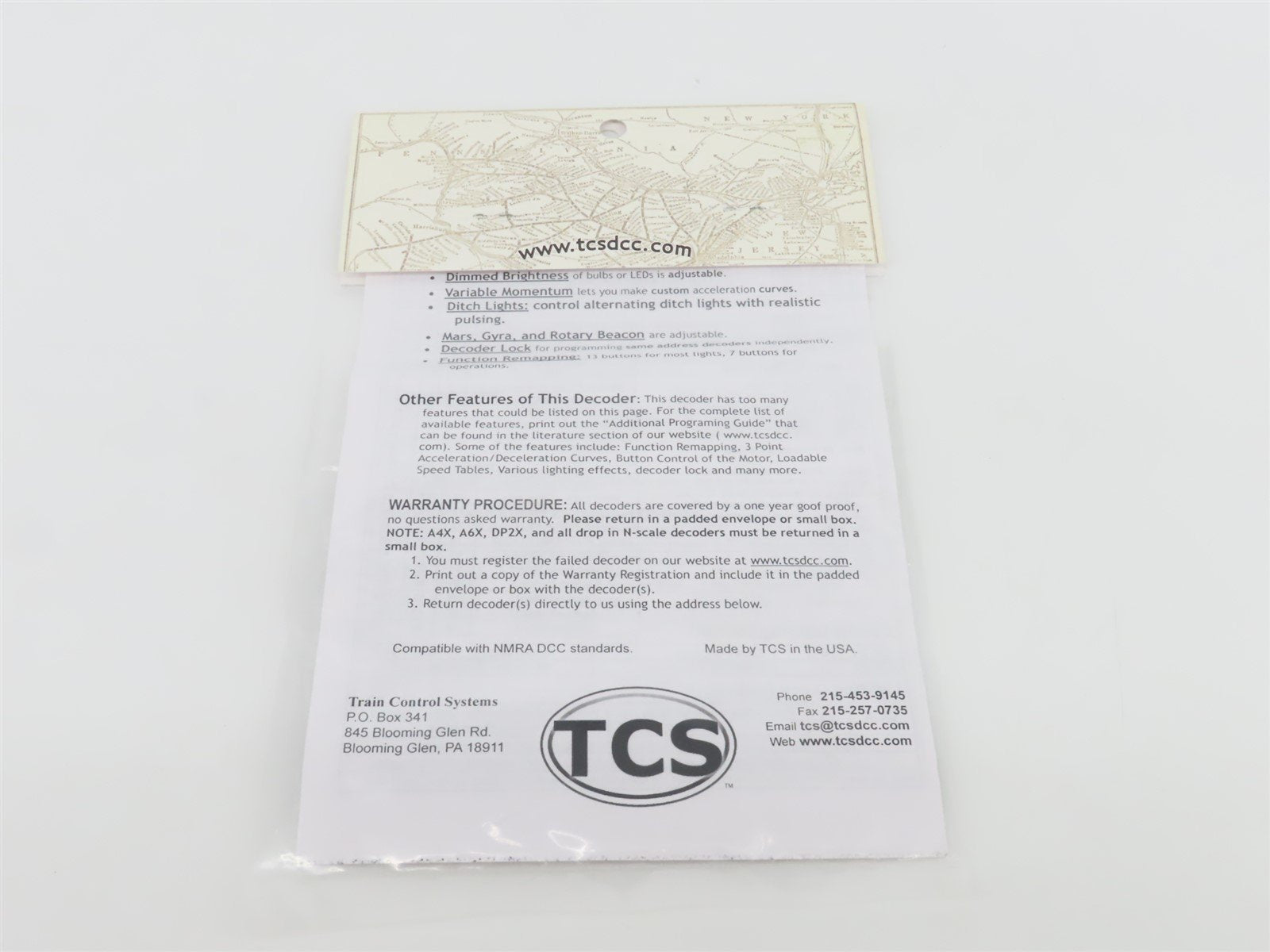 TCS 1318 K1D4-NC 4-Function Drop-in DCC Mobile Decoder for KATO N Scale