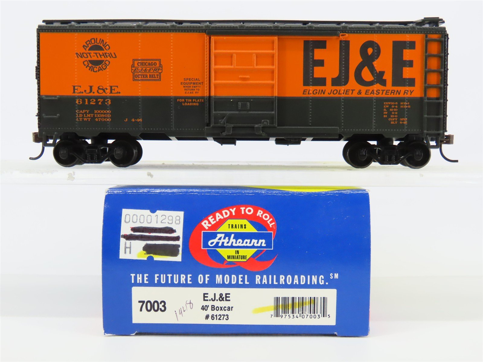 HO Scale Athearn 7003 EJ&E Elgin Joliet & Eastern 40' Single Door Box Car #61273