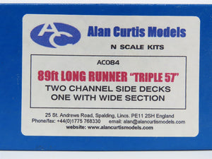 N Scale Alan Curtis Models Kit AC084 Two 89' Long Runner Triple 57 Flat Cars