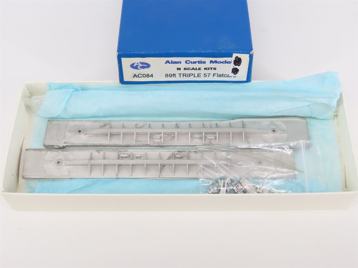 N Scale Alan Curtis Models Kit AC084 Two 89&#39; Long Runner Triple 57 Flat Cars