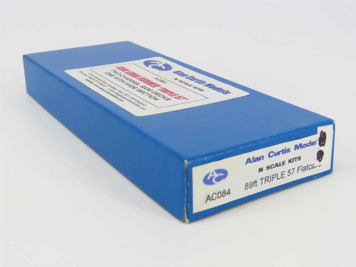 N Scale Alan Curtis Models Kit AC084 Two 89&#39; Long Runner Triple 57 Flat Cars