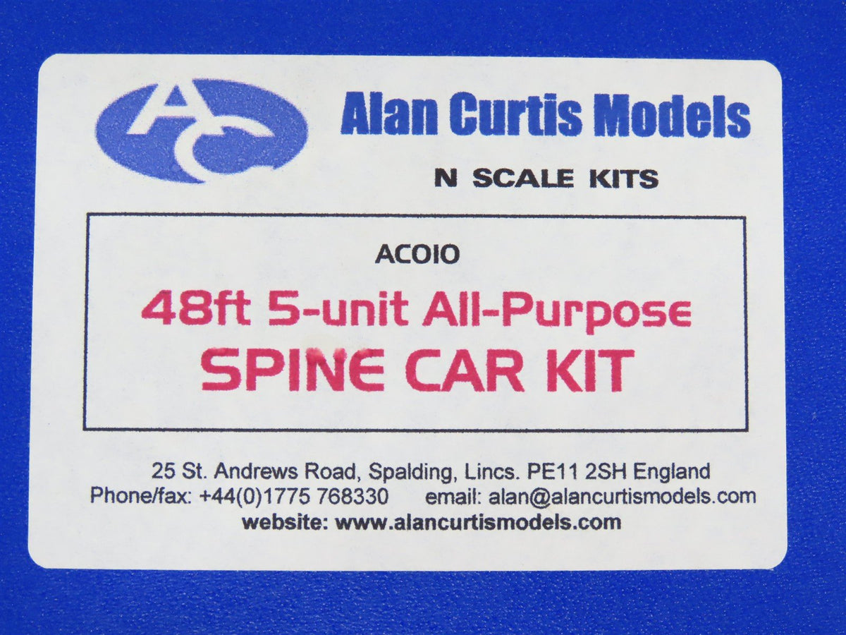 N Scale Alan Curtis Models Kit of Two AC010 48&#39; 5-Unit All-Purpose Spine Cars