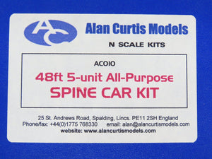 N Scale Alan Curtis Models Kit of Two AC010 48' 5-Unit All-Purpose Spine Cars