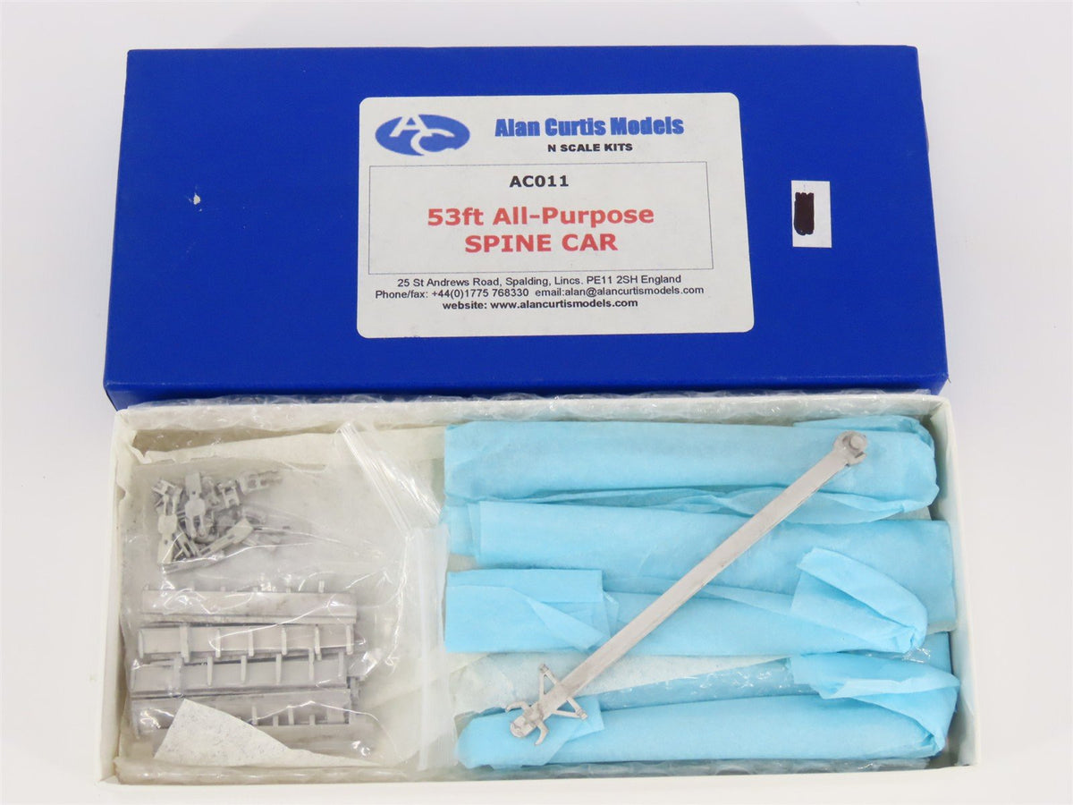N Scale Alan Curtis Models Kit of Two AC011 53&#39; 5-Unit All-Purpose Spine Cars