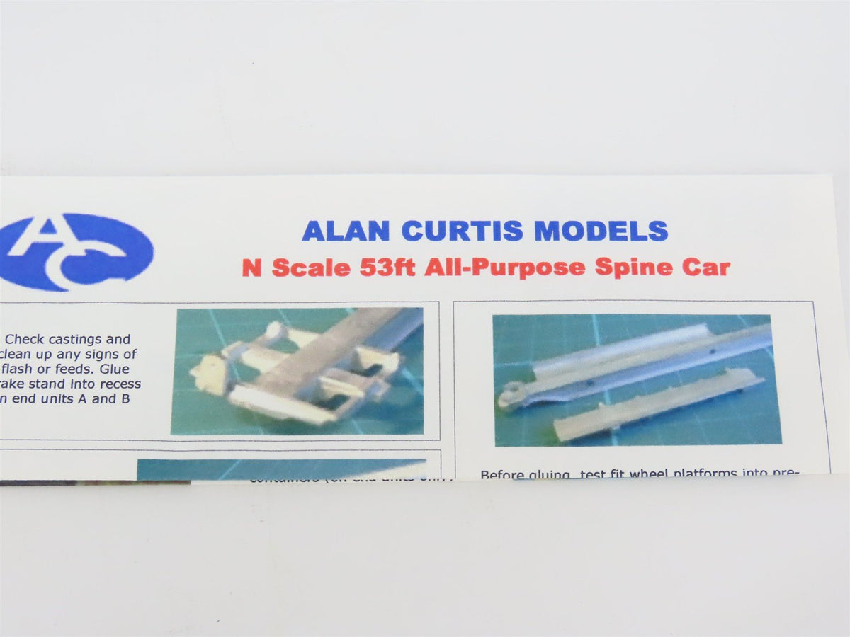 N Scale Alan Curtis Models Kit of Two AC011 53&#39; 5-Unit All-Purpose Spine Cars
