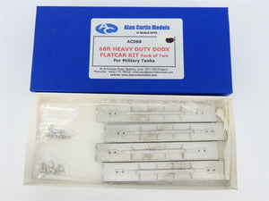 N Scale Alan Curtis Models Kit of Four AC068 68' DODX Heavy Duty Flat Cars