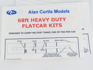 N Scale Alan Curtis Models Kit of Four AC068 68' DODX Heavy Duty Flat Cars