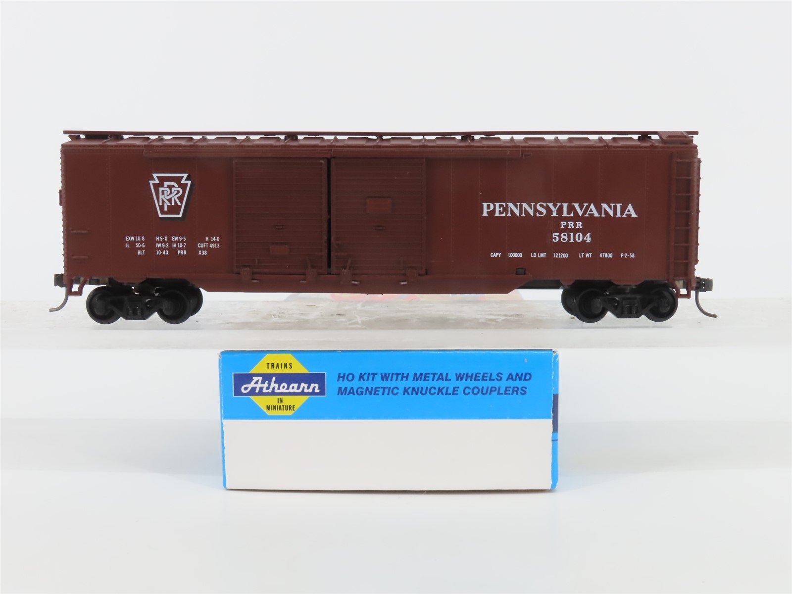 HO Scale Athearn PRR Pennsylvania Railroad 50' Double Door Box Car #58104