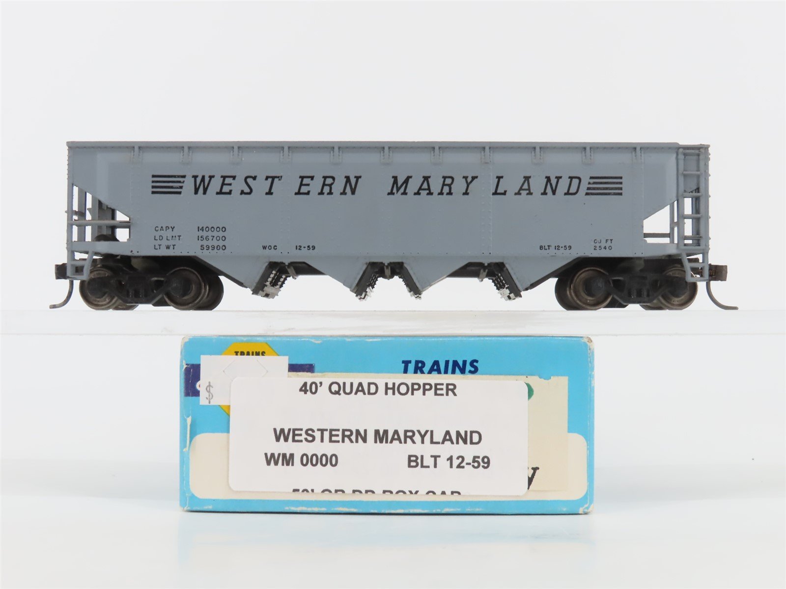 HO Scale Athearn WM Western Maryland 4-Bay Open Hopper No #