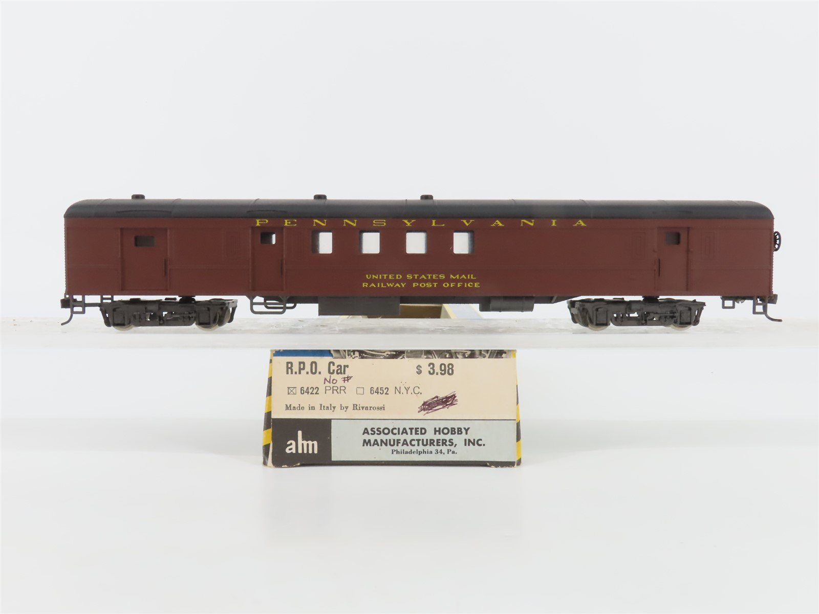 HO Scale AHM 6422 PRR Pennsylvania Railroad 1930 72' RPO Passenger Car