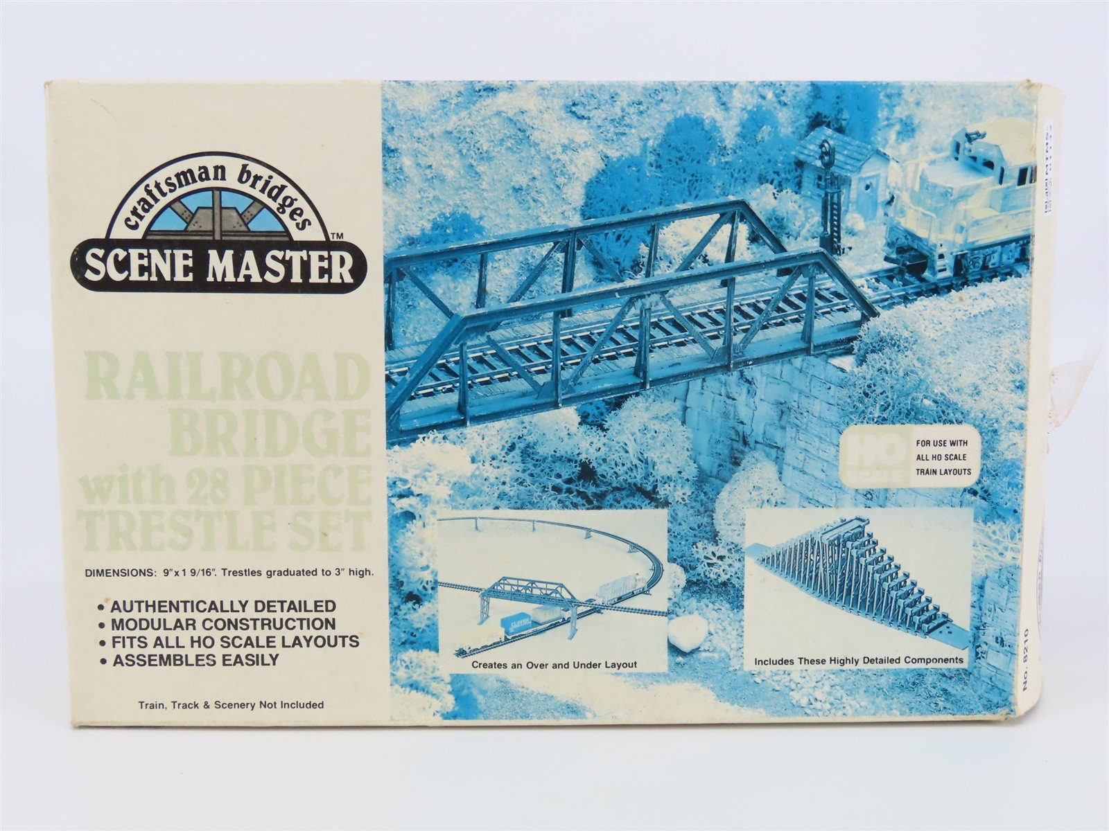 HO 1/87 Scale Scene Master Kit No. 8210 Railroad Bridge w/ 28-Piece Trestle Set