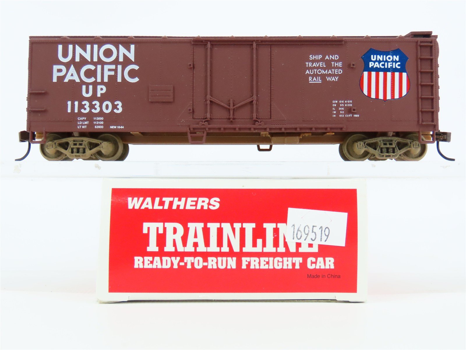 HO Scale Walthers Trainline UP Union Pacific Single Door Box Car #113303