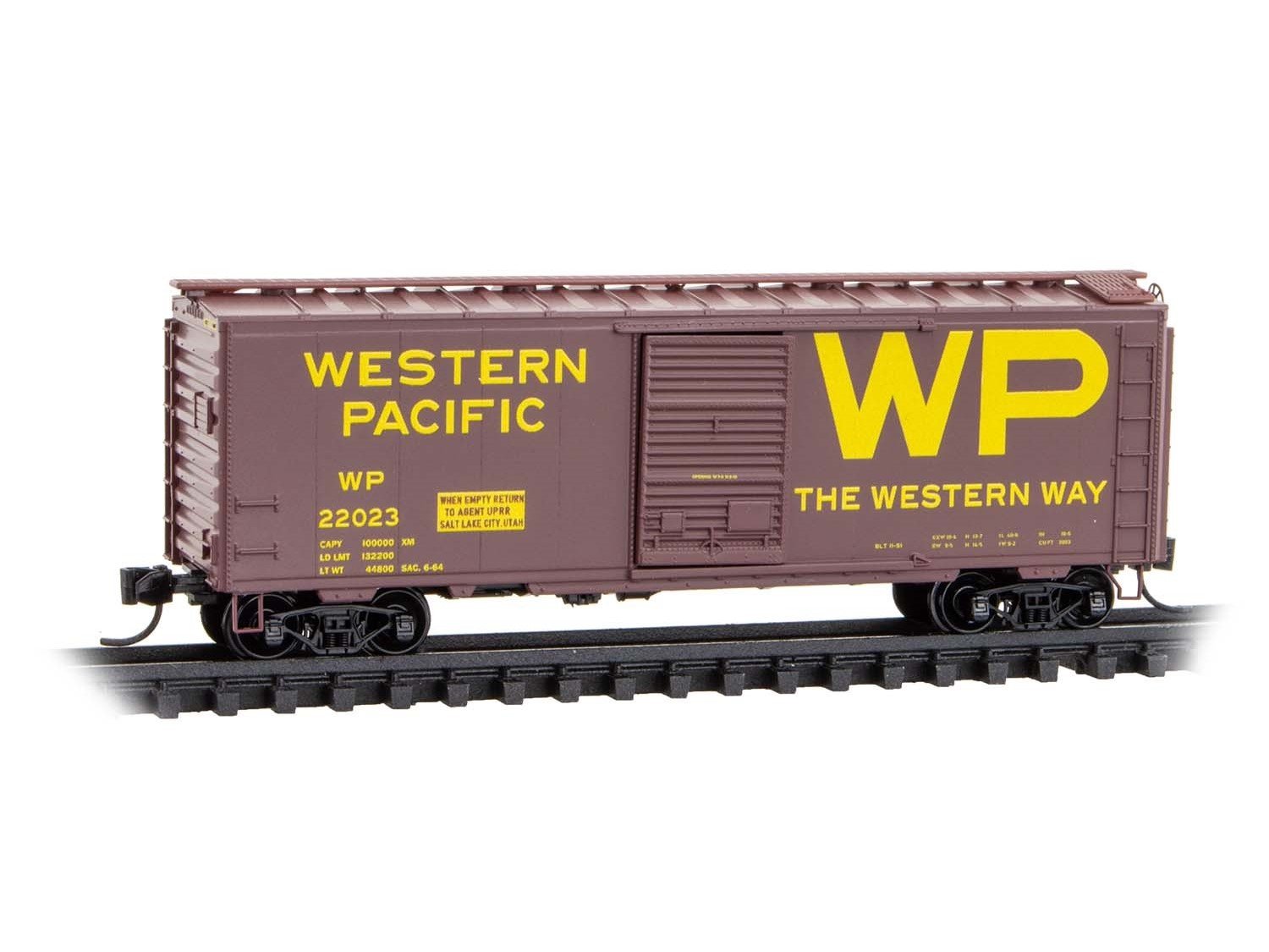 N Micro-Trains MTL 02000517 WP Western Pacific "Western Way" 40' Box Car #22023