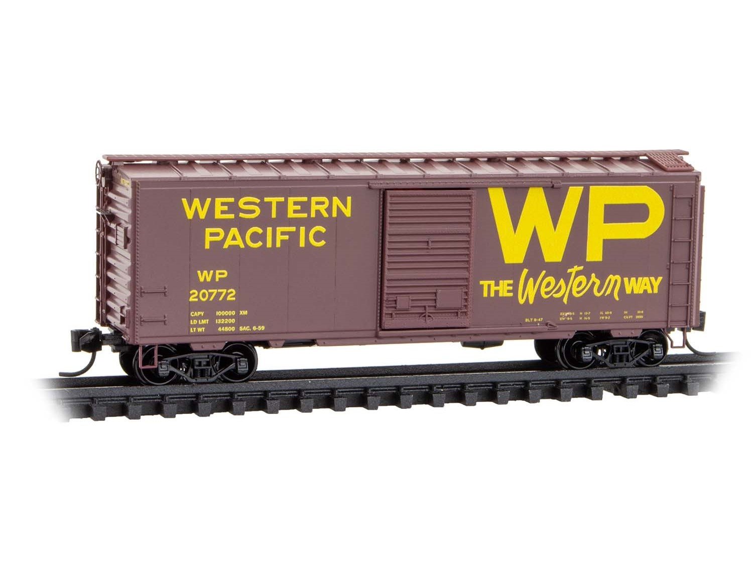 N Micro-Trains MTL 02000518 WP Western Pacific "Western Way" 40' Box Car #20772