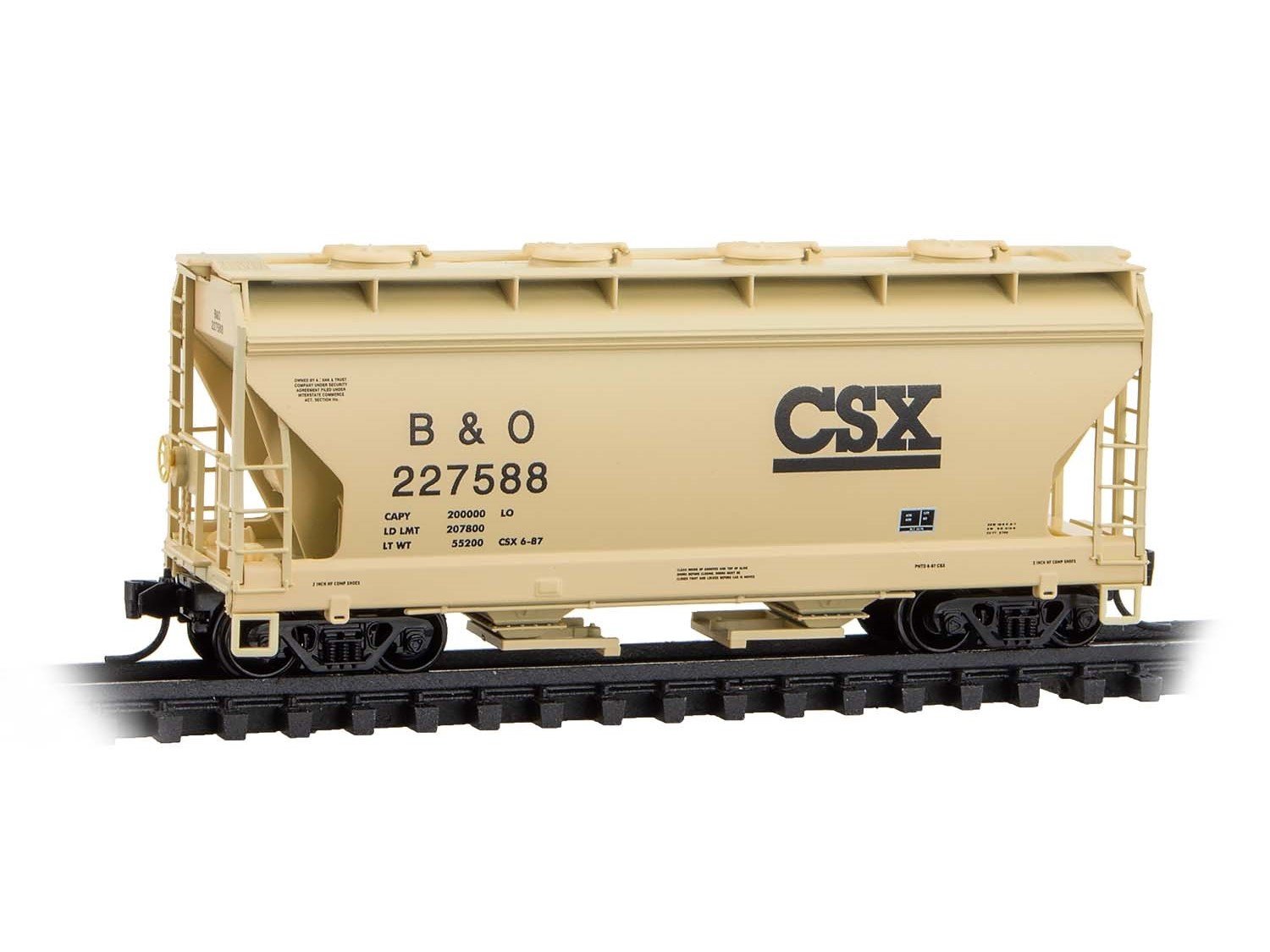 N Scale Micro-Trains MTL 09200640 B&O / CSX 2-Bay Covered Hopper #227588