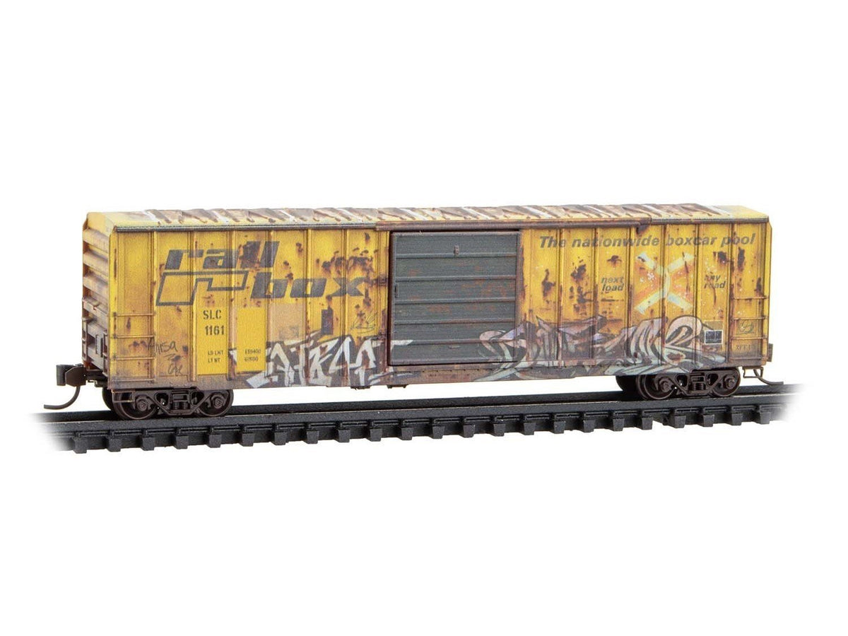 N Micro-Trains MTL 02544442 SLC San Luis/ex-Railbox 50&#39; Box Car #1161 w/Graffiti