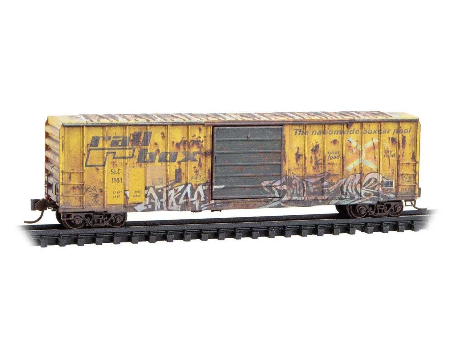 N Micro-Trains MTL 02544442 SLC San Luis/ex-Railbox 50' Box Car #1161 w/Graffiti