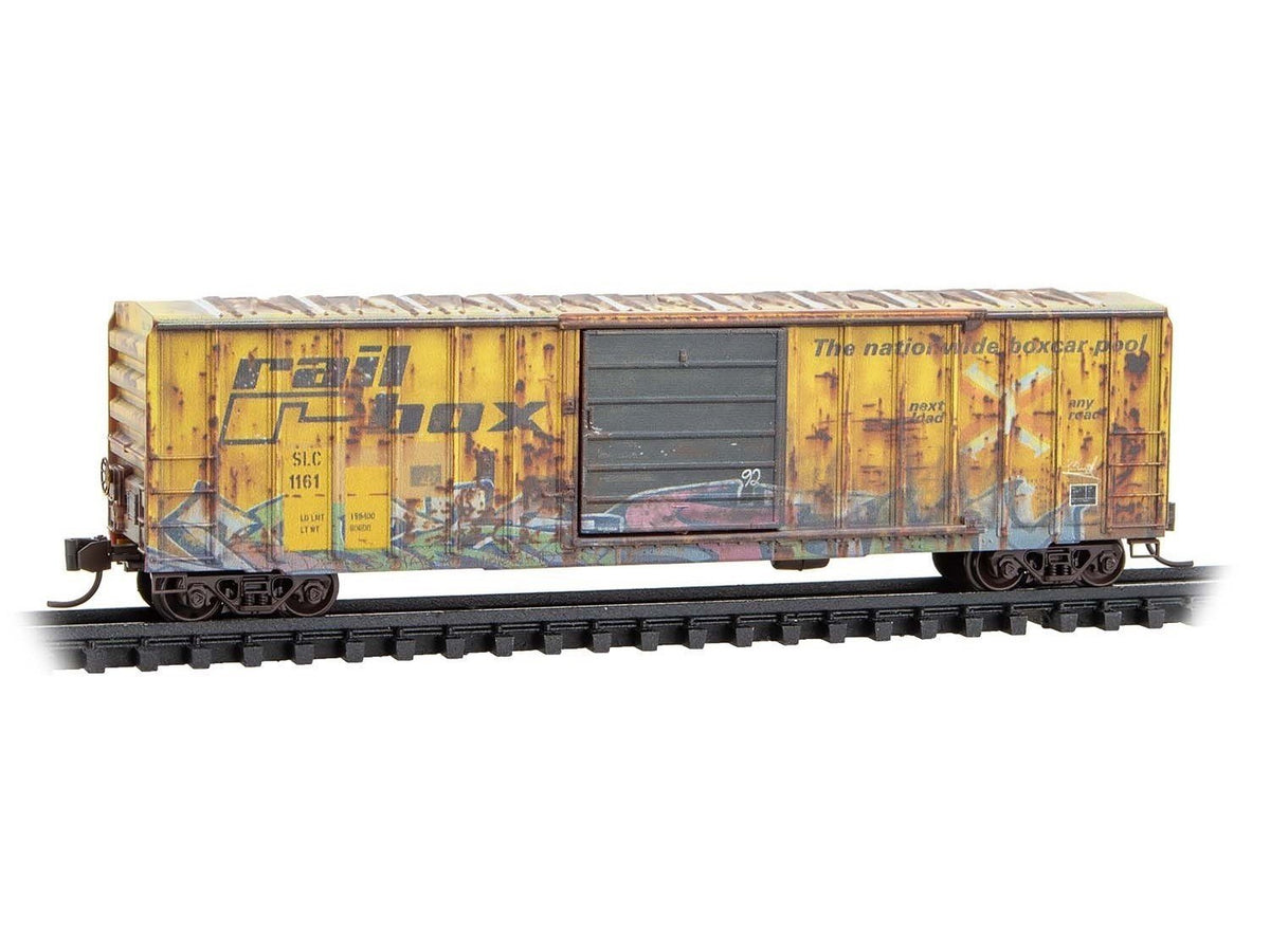 N Micro-Trains MTL 02544442 SLC San Luis/ex-Railbox 50&#39; Box Car #1161 w/Graffiti