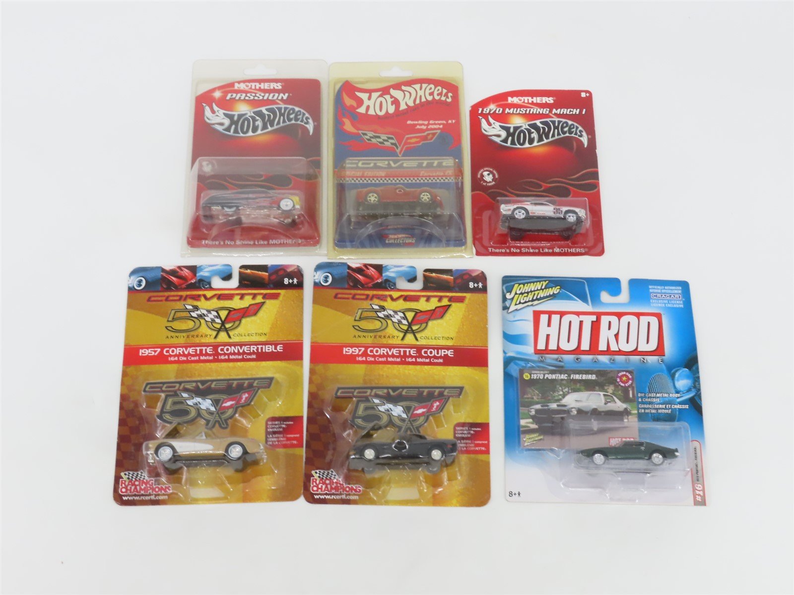 LOT of 6 1:64 Hot Wheels, Johnny Lightning & Racing Champions Die-Cast Cars