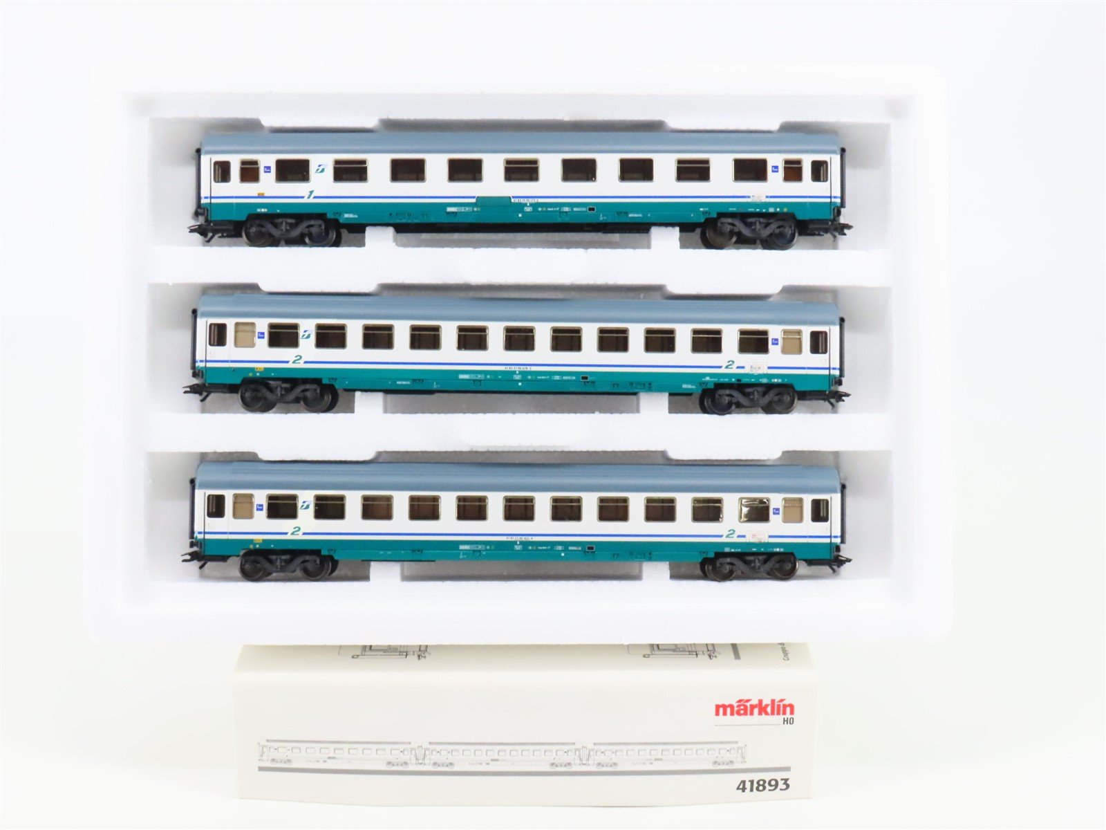 HO Marklin 41893 FS Italian State Railways Express Train Passenger 3-Car Set