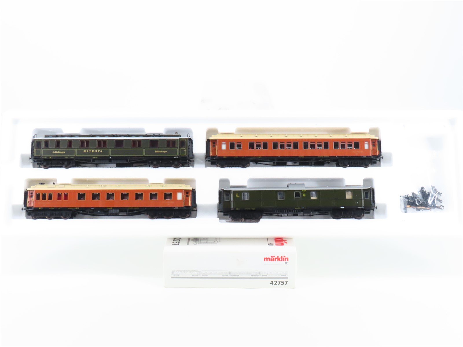 HO Scale Marklin 42757 DRG/MITROPA Era II Express Passenger 4-Car Set